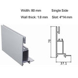 80mm SEG Extrusion Fabric Light Box Aluminum Profile