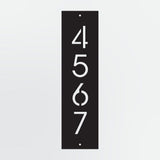 Vertical Address Plaque Modern Solid Framed Custom House Number Personalized Illuminated Metal Sign