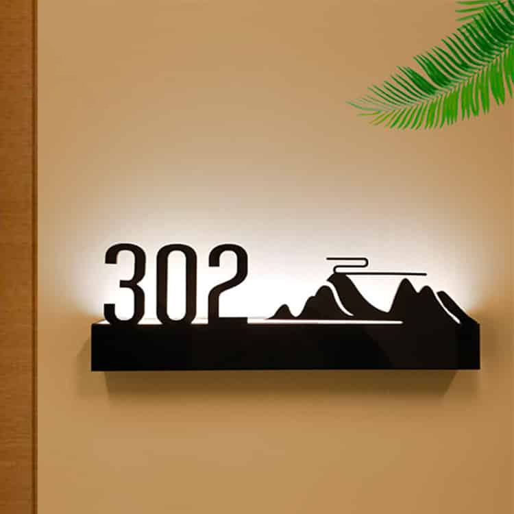 Internal Room Numbers Backlight Backlit Door Sign LED Illuminated Hotel Room Number – FastMetalSign