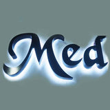 Backlit Metal Sign LED Channel Letter Wall Mount Advertising
