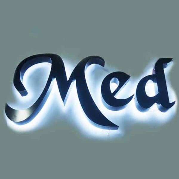 Backlit Metal Sign LED Channel Letter Wall Mount Advertising ...