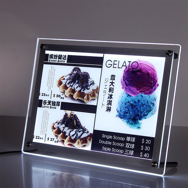 Crystal Slim Light Box Led Illuminated Menu Sign – FastMetalSign