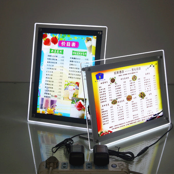 Crystal Slim Light Box Led Illuminated Menu Sign – FastMetalSign