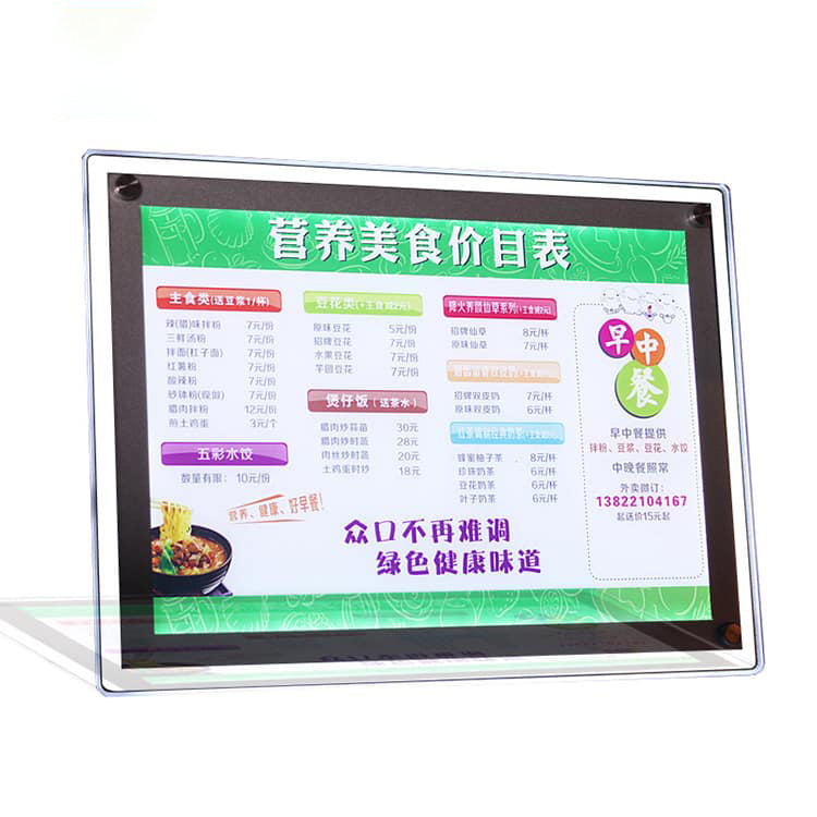 Programmable Led Menu Signs Crystal Slim Light Box Led Illuminated Menu Sign – FastMetalSign