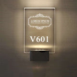 LED Acrylic Sign Edge Lit Wall Hotel Room Number Plaque