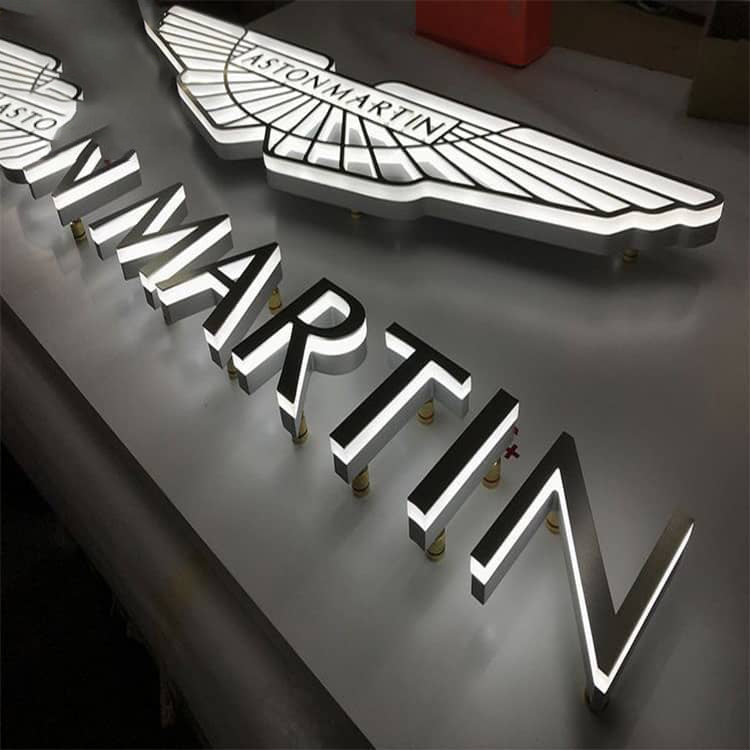 Backlit Led Lettering Metal Backlit Letter LED Illuminated Sign for Advertising – FastMetalSign