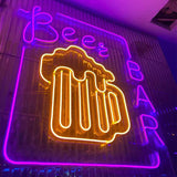 Neon Bar Sign Illuminated Beer Display LED Signage