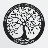 Tree Of Life Metal Lighted Wall Art With Family Name Custom Text Personalized Illuminated Metal Sign